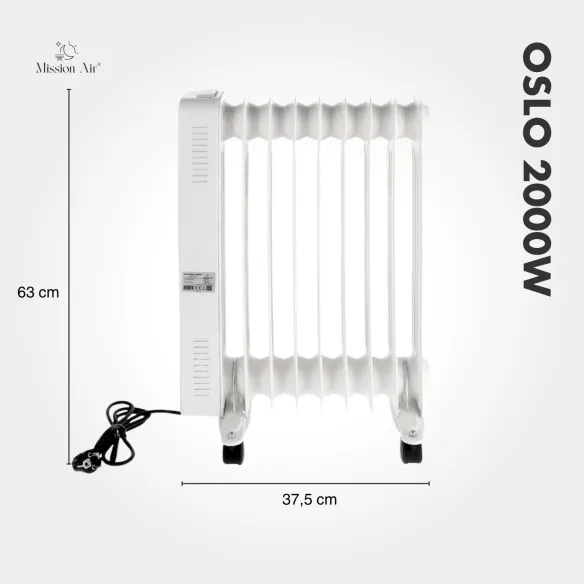 OSLO 2000 W Oil-Filled Radiator | WiFi, Electric, White