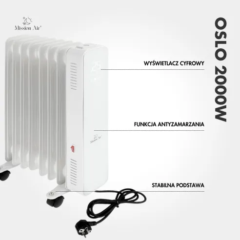 OSLO 2000 W Oil-Filled Radiator | WiFi, Electric, White