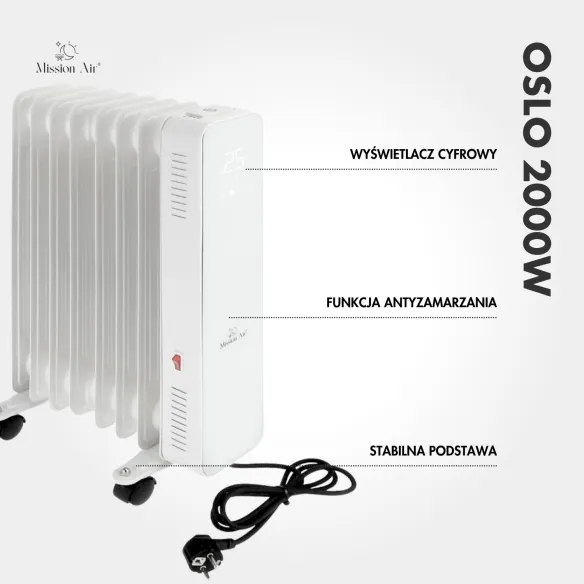 OSLO 2000 W Oil-Filled Radiator | WiFi, Electric, White