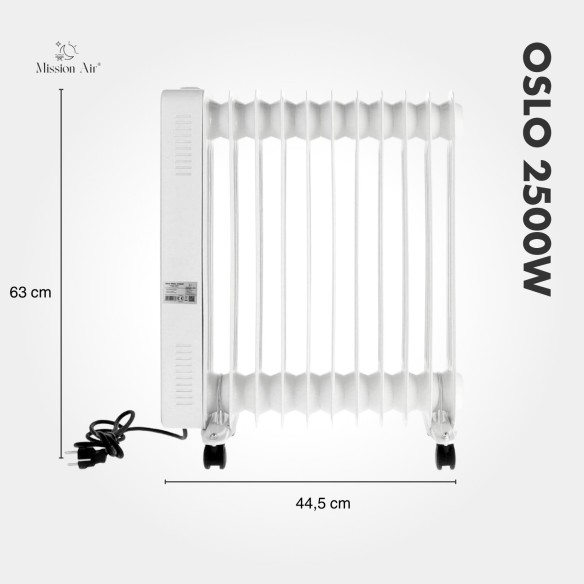 OSLO 2500 W Oil-Filled Radiator | WiFi, Electric, White