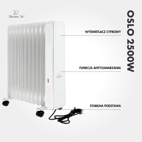 OSLO 2500 W Oil-Filled Radiator | WiFi, Electric, White
