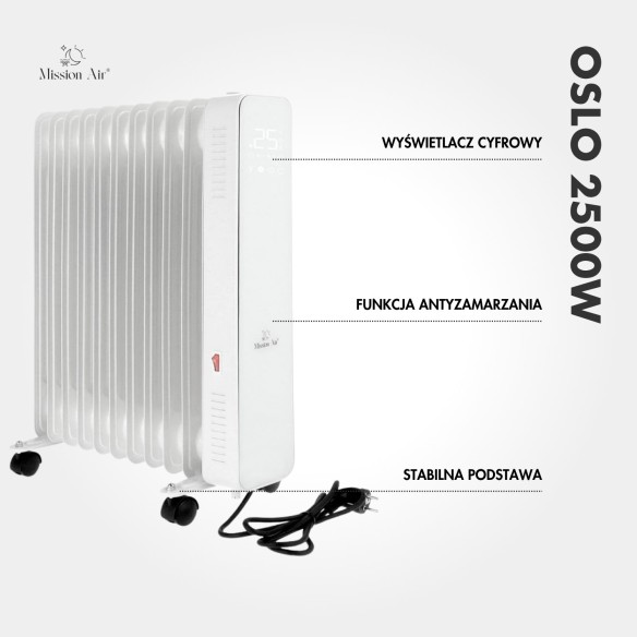 OSLO 2500 W Oil-Filled Radiator | WiFi, Electric, White