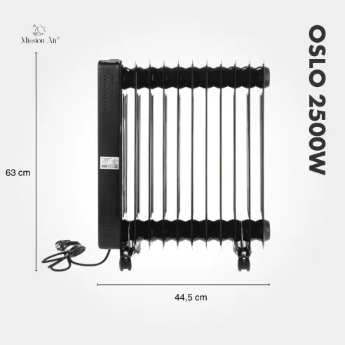 OSLO 2500 W Oil-Filled Radiator | WiFi, Electric, Black