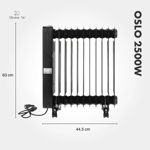 OSLO 2500 W Oil-Filled Radiator | WiFi, Electric, Black