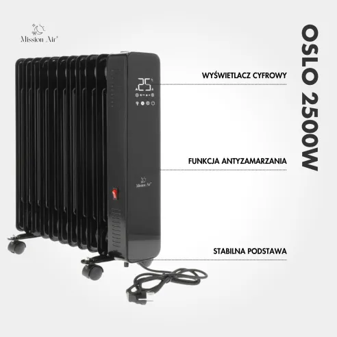 OSLO 2500 W Oil-Filled Radiator | WiFi, Electric, Black