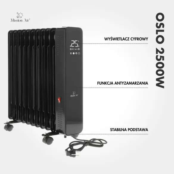 OSLO 2500 W Oil-Filled Radiator | WiFi, Electric, Black