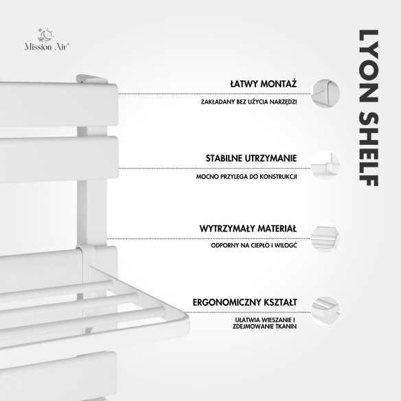 Shelf for LYON Bathroom Heater | White