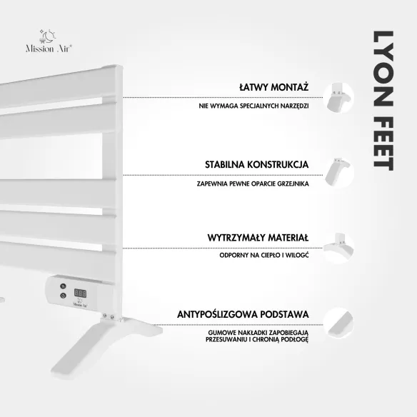 Feet for LYON Bathroom Heater | Mounting Kit, White