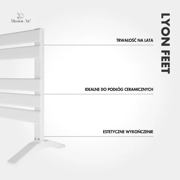 Feet for LYON Bathroom Heater | Mounting Kit, White
