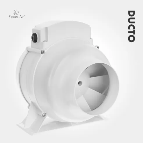 Wentylator kanałowy DUCTO 100 mm | z klapką zwrotną, Biały