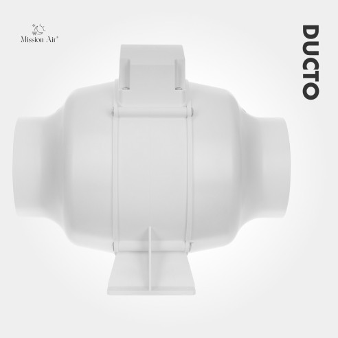 DUCTO 100 mm Inline Duct Fan | With Backdraft Shutter, White