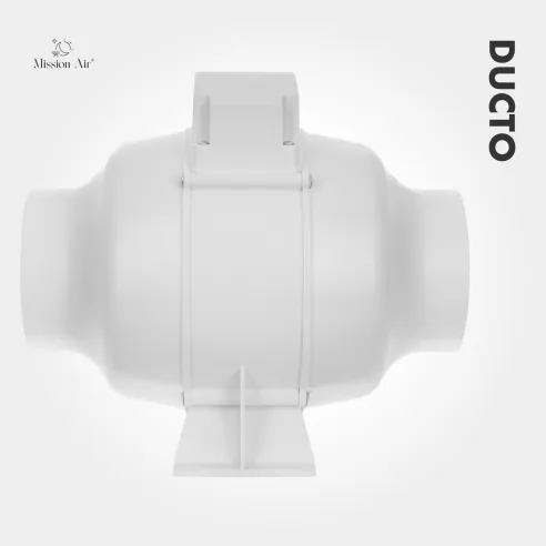 Wentylator kanałowy DUCTO 100 mm | z klapką zwrotną, Biały