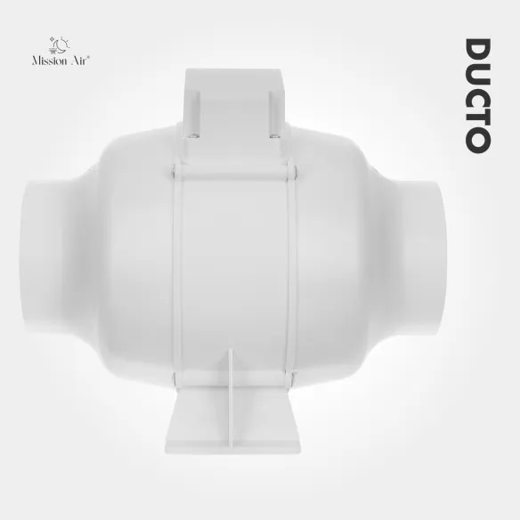 Wentylator kanałowy DUCTO 100 mm | z klapką zwrotną, Biały