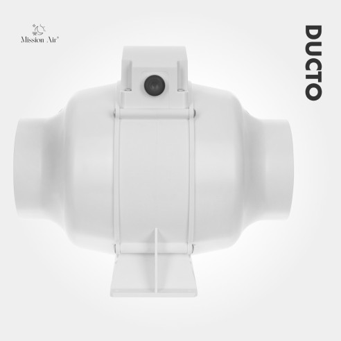 DUCTO 100 mm Inline Duct Fan | With Backdraft Shutter, White