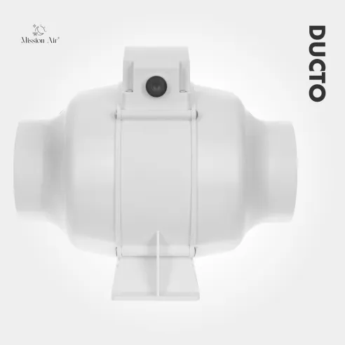 Wentylator kanałowy DUCTO 100 mm biały widok od góry