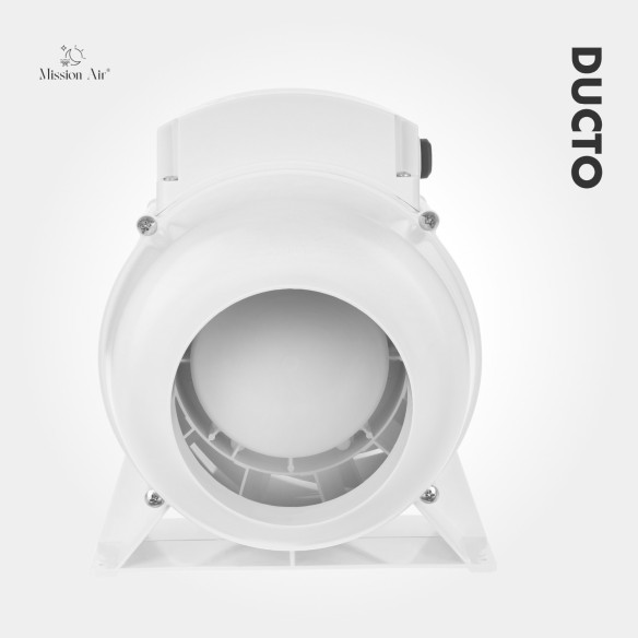 DUCTO 100 mm Inline Duct Fan | With Backdraft Shutter, White
