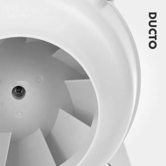 Wentylator kanałowy DUCTO 100 mm biały wirnik detal