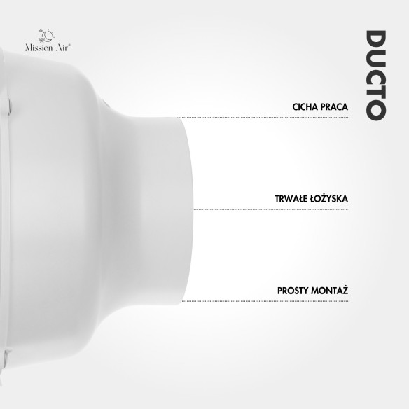 DUCTO 100 mm Inline Duct Fan | With Backdraft Shutter, White
