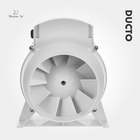 DUCTO 125 mm Inline Duct Fan | With Backdraft Shutter, White
