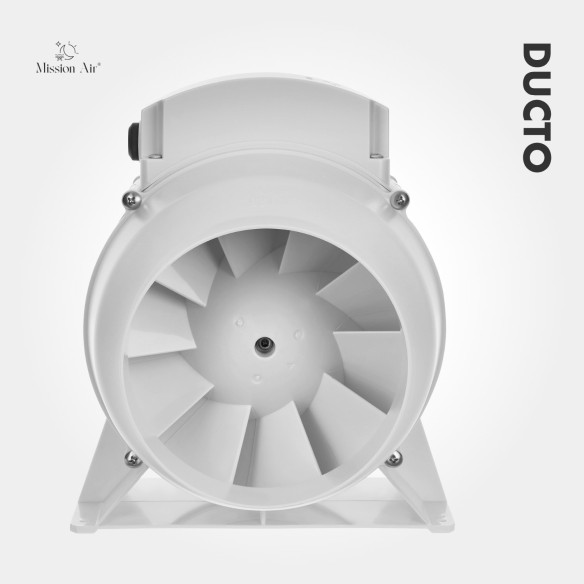 DUCTO 125 mm Inline Duct Fan | With Backdraft Shutter, White