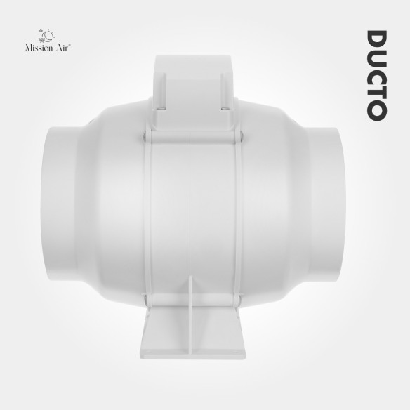 DUCTO 125 mm Inline Duct Fan | With Backdraft Shutter, White