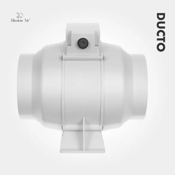 Wentylator kanałowy DUCTO 125 mm | z klapką zwrotną, Biały