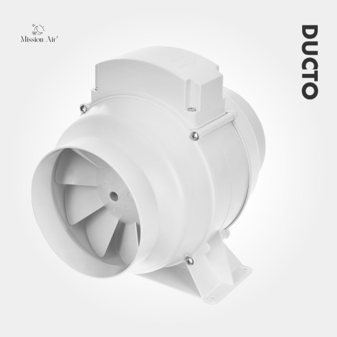 DUCTO 125 mm Inline Duct Fan | With Backdraft Shutter, White