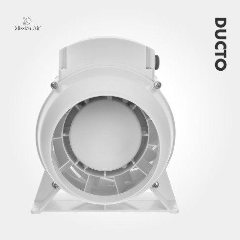 DUCTO 125 mm Inline Duct Fan | With Backdraft Shutter, White