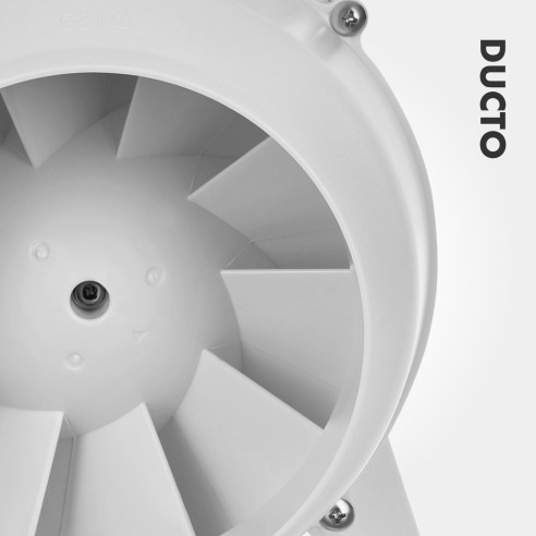 DUCTO 125 mm Inline Duct Fan | With Backdraft Shutter, White