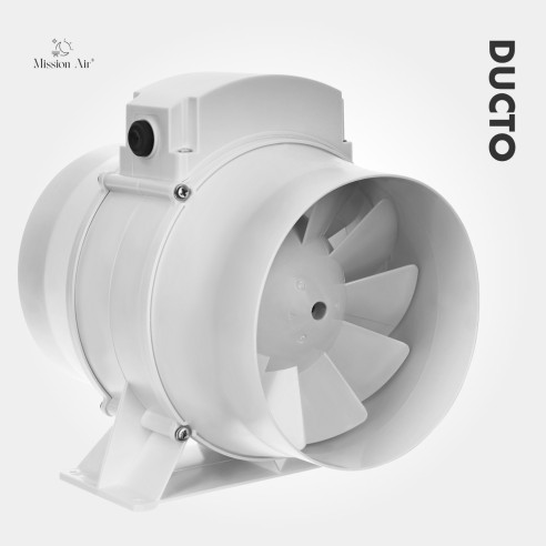 DUCTO 150 mm Inline Duct Fan | With Backdraft Shutter, White