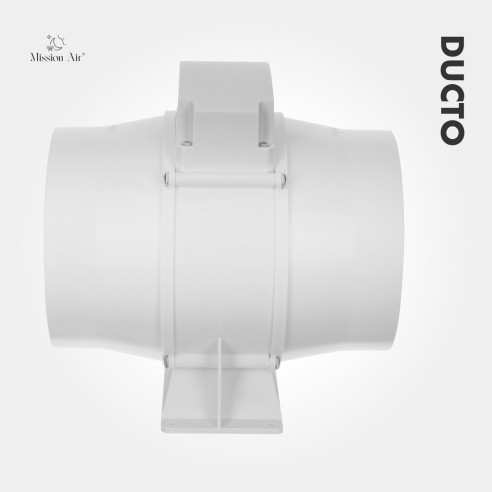 DUCTO 150 mm Inline Duct Fan | With Backdraft Shutter, White
