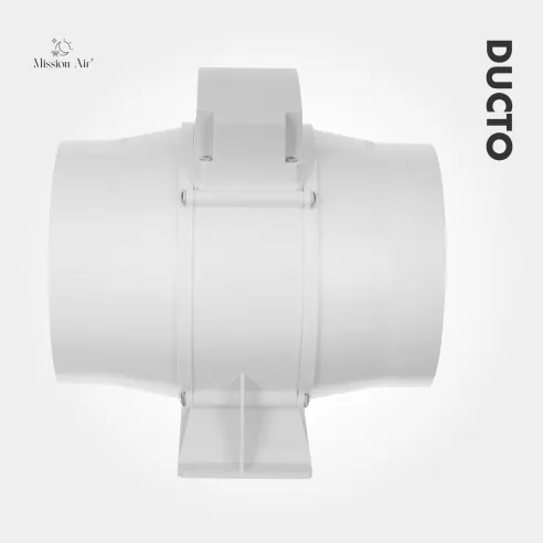 Wentylator kanałowy DUCTO 150 mm biały widok boczny