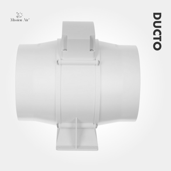 DUCTO 150 mm Inline Duct Fan | With Backdraft Shutter, White