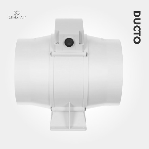 DUCTO 150 mm Inline Duct Fan | With Backdraft Shutter, White