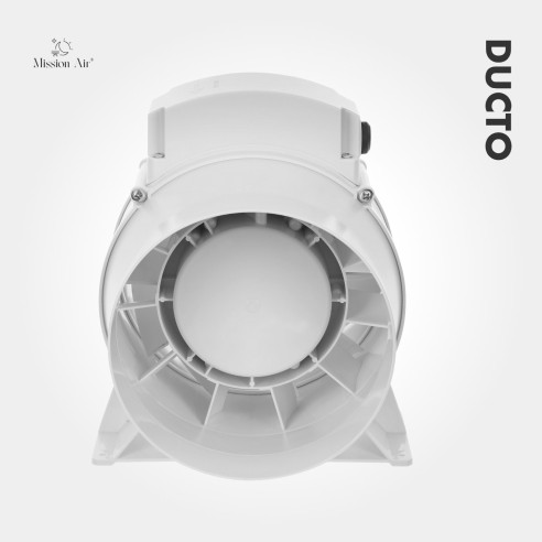 DUCTO 150 mm Inline Duct Fan | With Backdraft Shutter, White