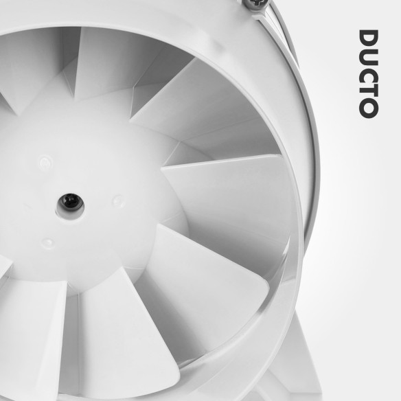 DUCTO 150 mm Inline Duct Fan | With Backdraft Shutter, White
