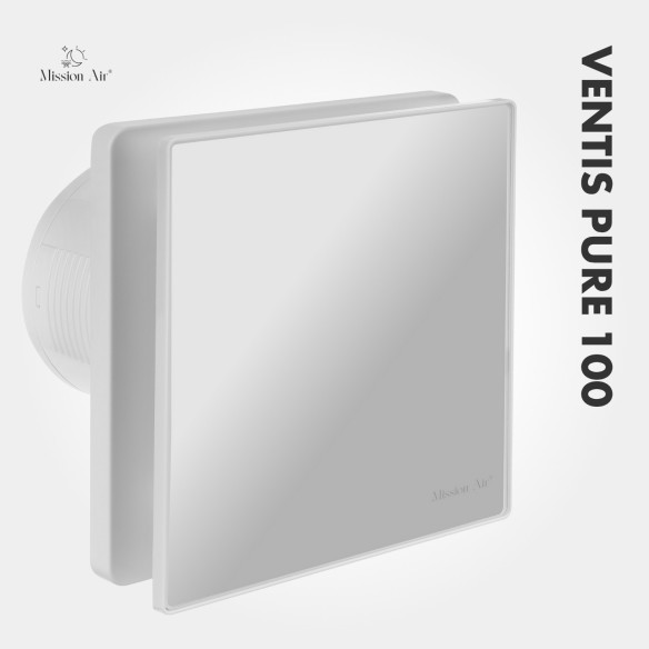 VENTIS PURE 100 mm Bathroom Fan | Quiet, With Backdraft Shutter, White