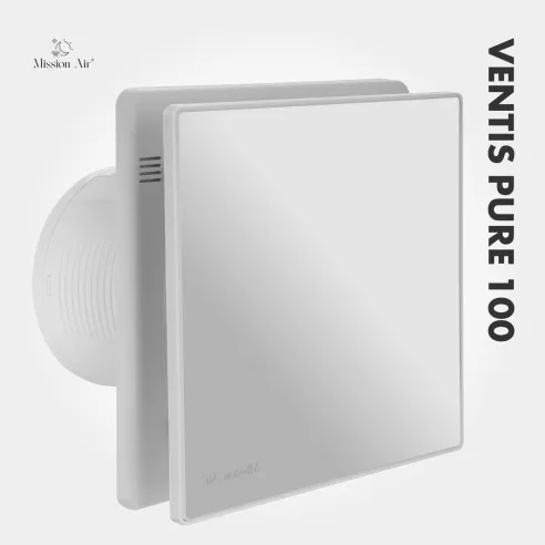 Wentylator łazienkowy VENTIS PURE 100 mm biały widok pod kątem