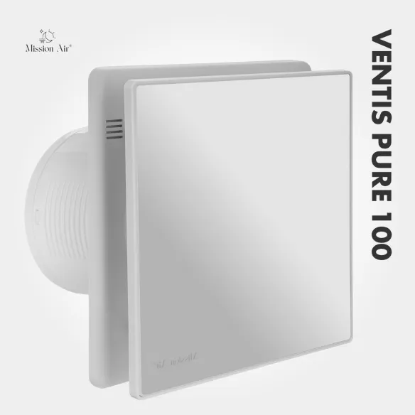 Wentylator łazienkowy VENTIS PURE 100 mm biały widok pod kątem