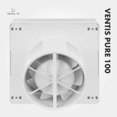VENTIS PURE 100 mm Bathroom Fan | Quiet, With Backdraft Shutter, White
