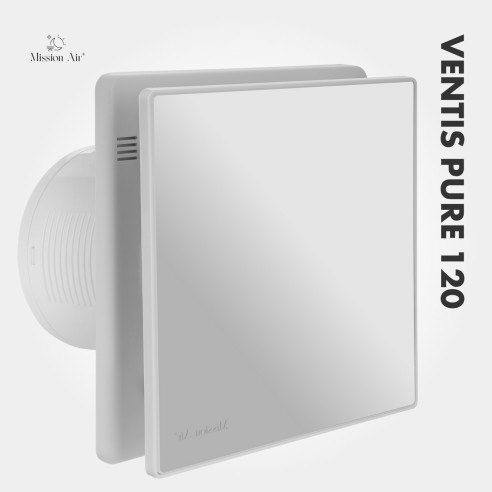 VENTIS PURE 120 mm Bathroom Fan | Quiet, With Backdraft Shutter, White