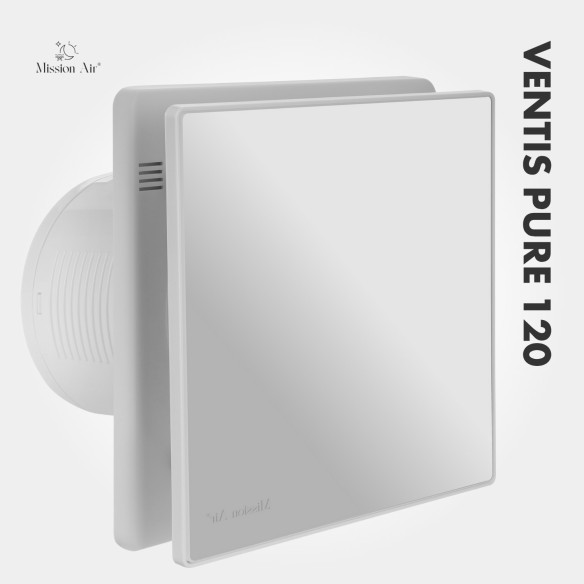 VENTIS PURE 120 mm Bathroom Fan | Quiet, With Backdraft Shutter, White
