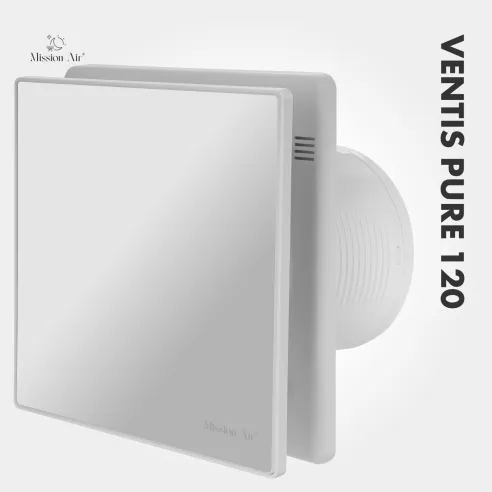Wentylator łazienkowy VENTIS PURE 120 mm | Z klapką zwrotną, Biały