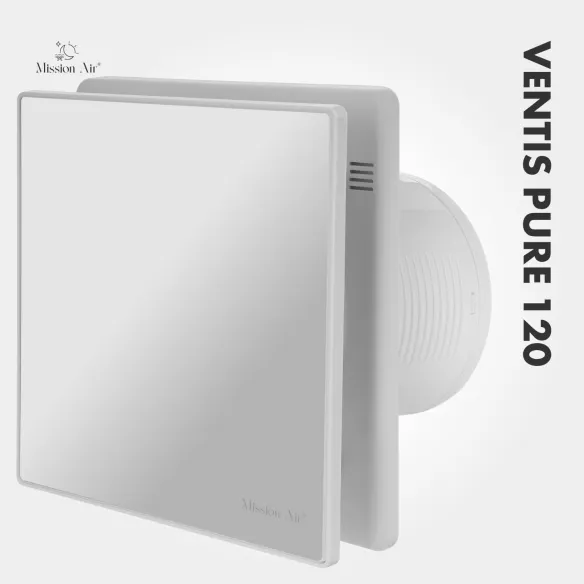Wentylator łazienkowy VENTIS PURE 120 mm | Z klapką zwrotną, Biały