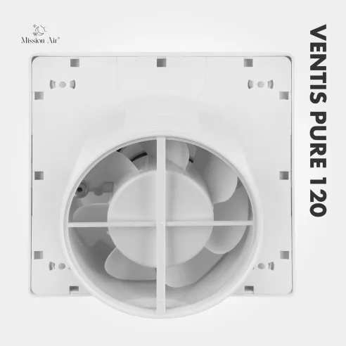 Wentylator łazienkowy VENTIS PURE 120 mm | Z klapką zwrotną, Biały