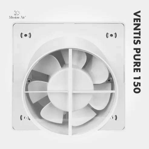 Wentylator łazienkowy VENTIS PURE 150 mm biały wirnik i klapka zwrotna