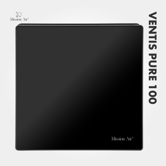 VENTIS PURE 100 mm Bathroom Fan | Quiet, With Backdraft Shutter, Black