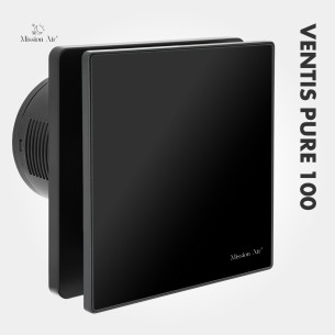 VENTIS PURE 100 mm Bathroom Fan | Quiet, With Backdraft Shutter, Black