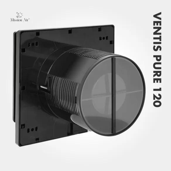 Wentylator łazienkowy VENTIS PURE 120 mm czarny tył obudowy
