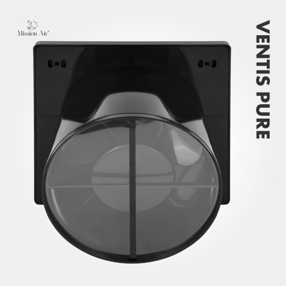 VENTIS PURE 150 mm Bathroom Fan | Quiet, With Backdraft Shutter, Black